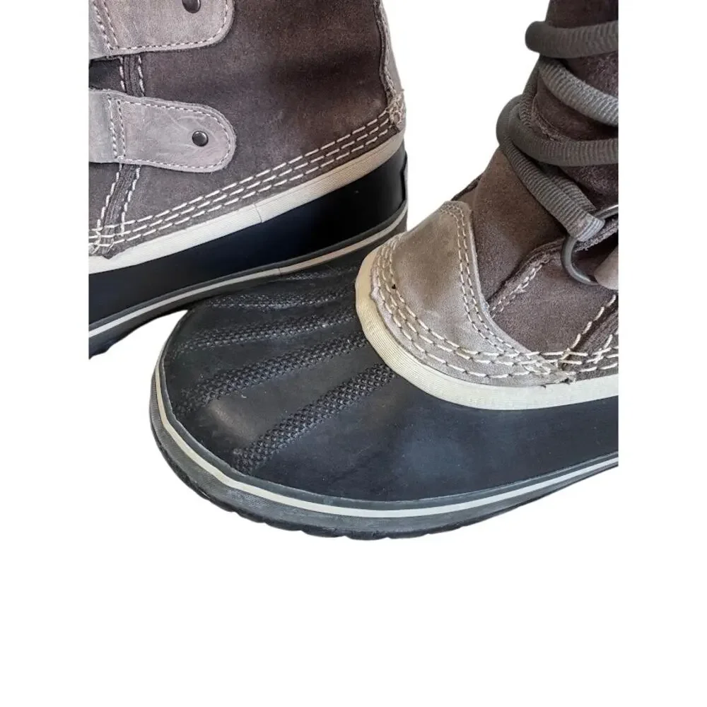 Sorel Joan of Arctic Quarry Grey Suede Winter Snow Boots NL1540-051 Size 9